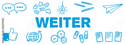 Stick Figure Series Banner Blue / Weiter