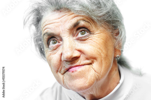 Old woman face on white © Pavel Kubarkov