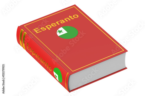 Esperanto language textbook, 3D rendering photo