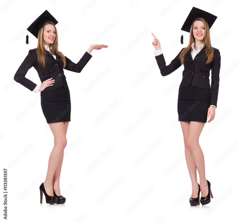 Woman student isolated on white background Woman student isolated on white background