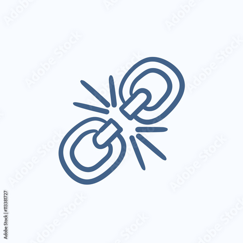 Broken link sketch icon.