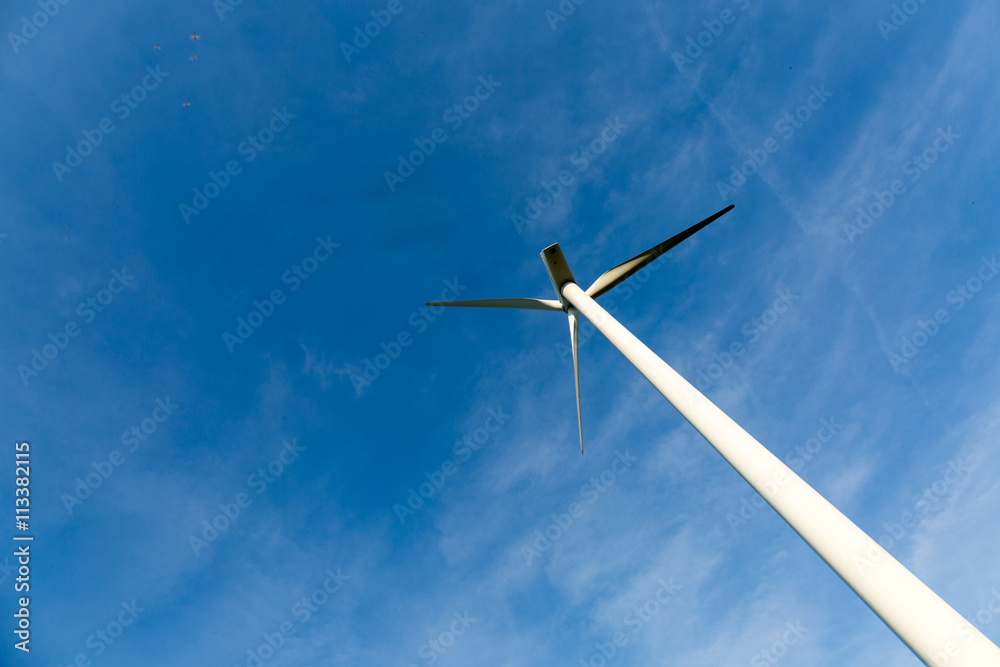 Windmills with beautiful blue sky, ecology Windmills with beautiful blue sky, ecology