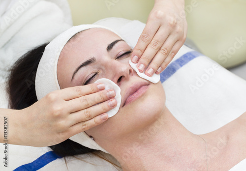 process of massage and facials in beauty salon