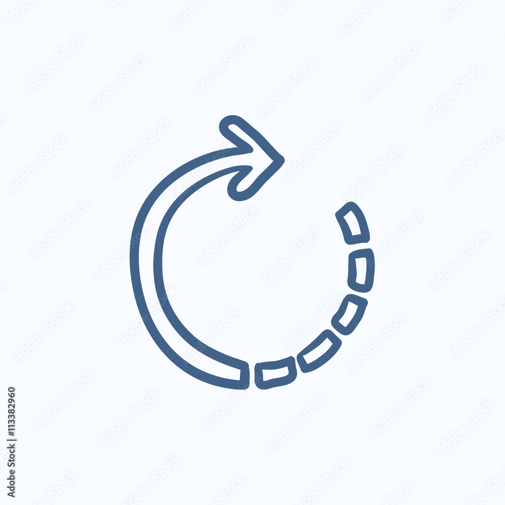 Refresh arrow sketch icon. Refresh arrow sketch icon.