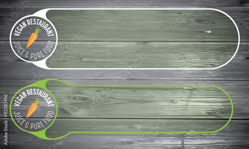 Vector frames for your text and icon with the words vegan restau