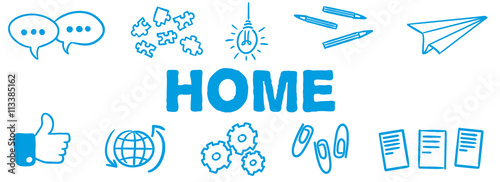 Stick Figure Series Banner Blue / Home