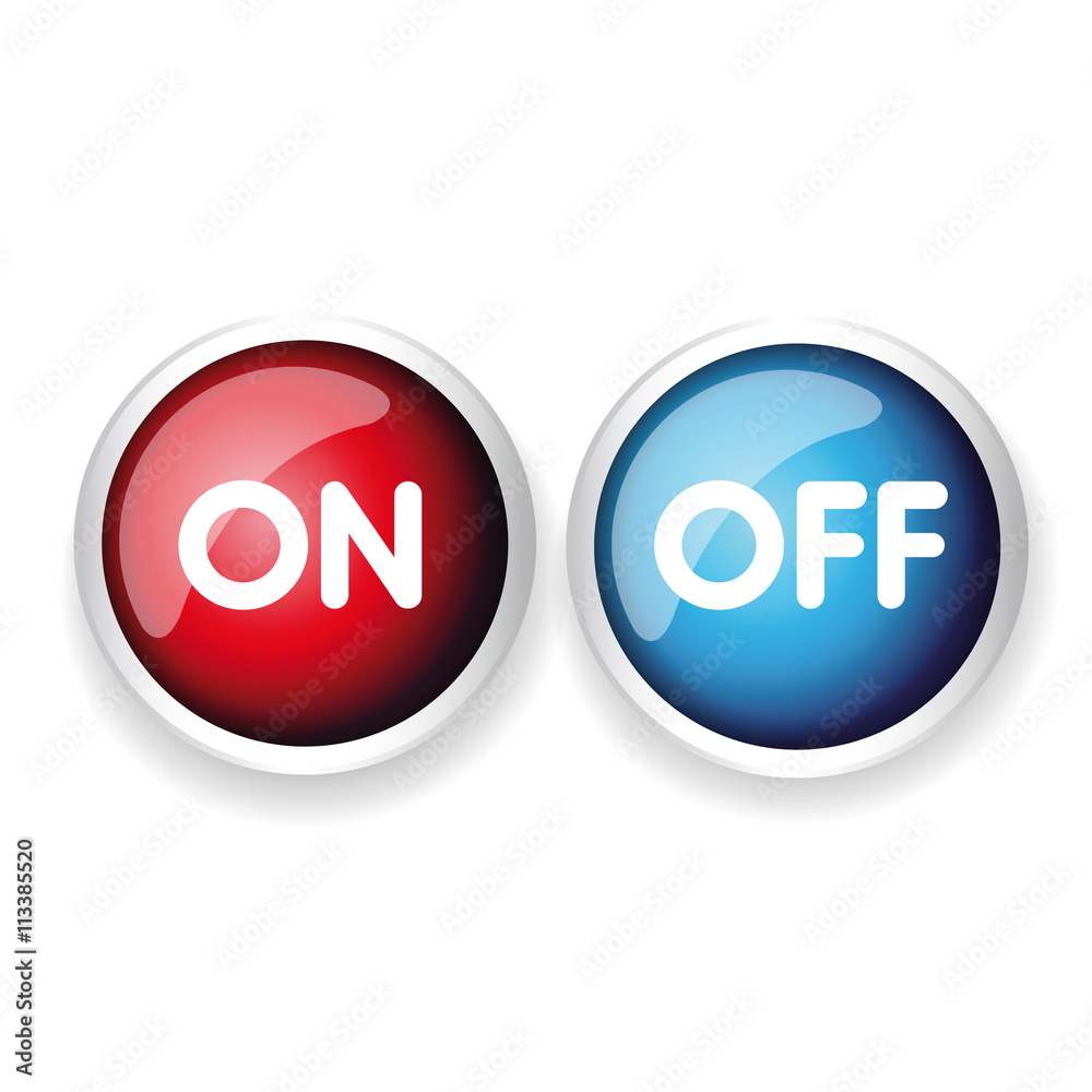 On Off vector button On Off vector button