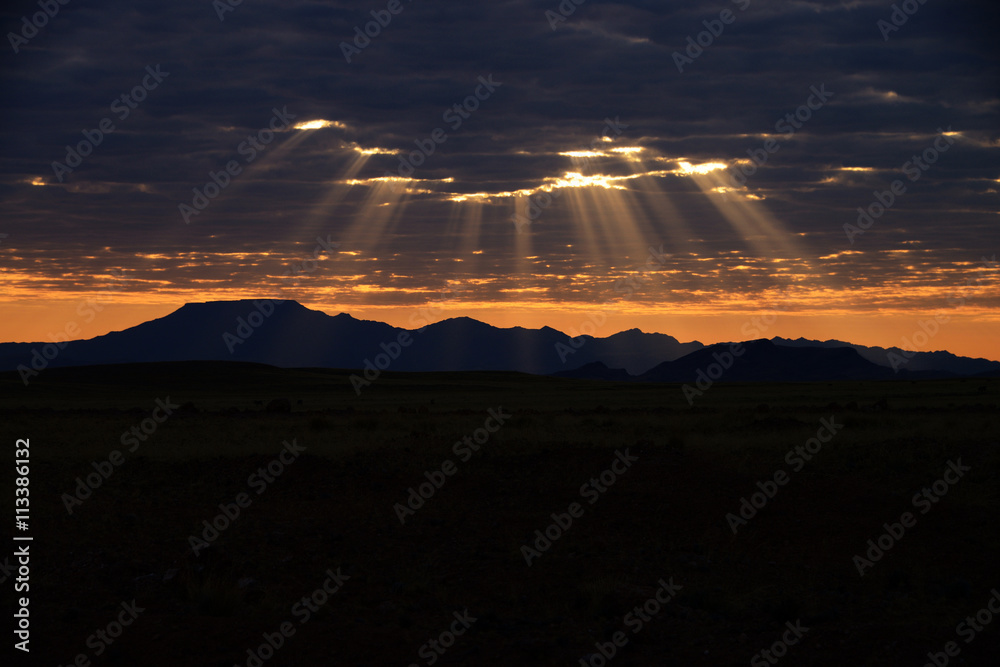 Sunset over Namib Naukluft National Park, Namibia