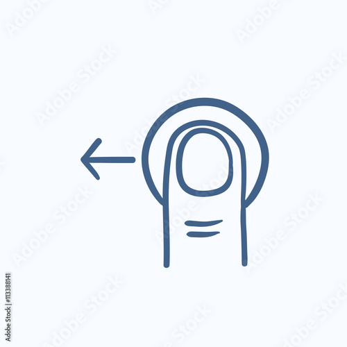 Touch screen gesture sketch icon.