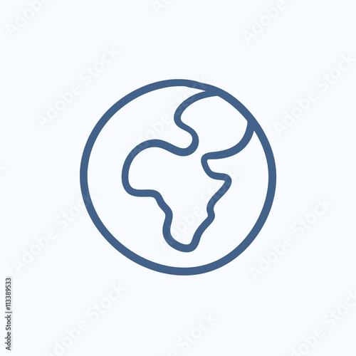 Globe sketch icon.