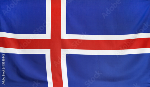  Iceland Flag real fabric seamless close up