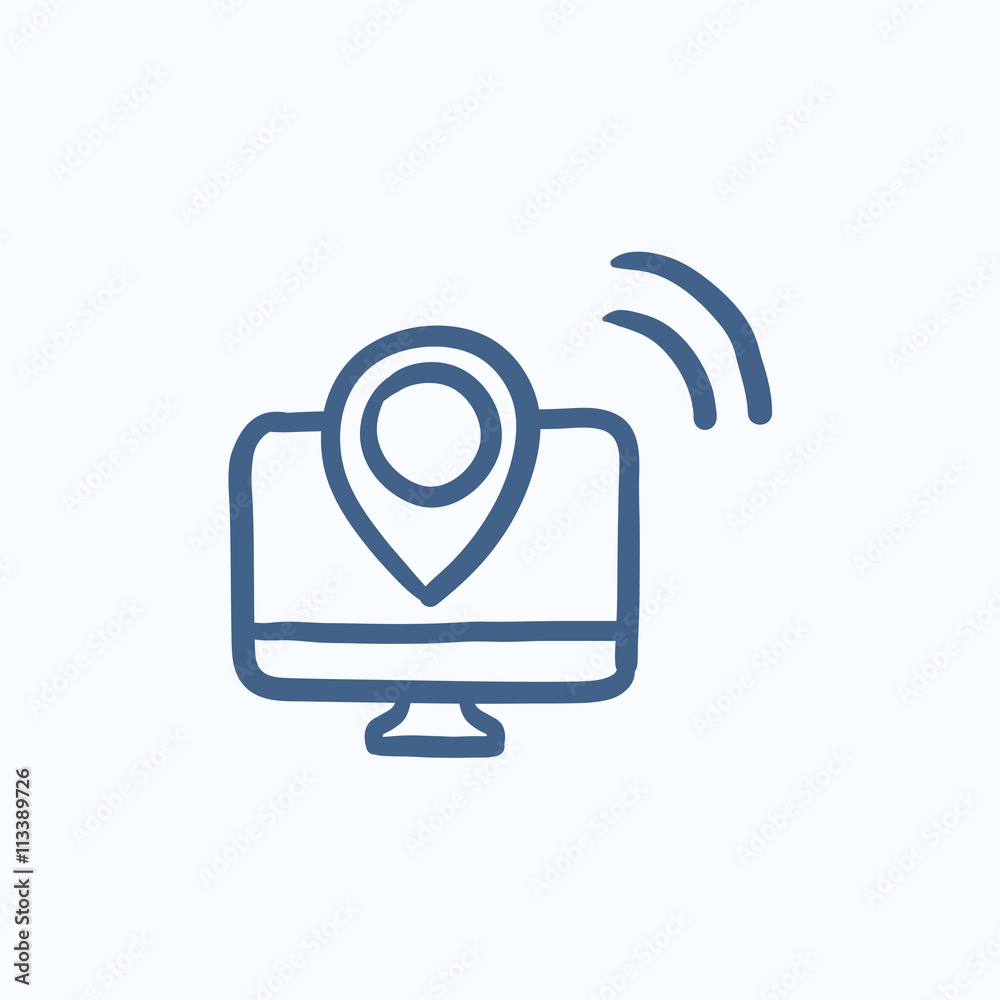 Navigation sketch icon. Navigation sketch icon.