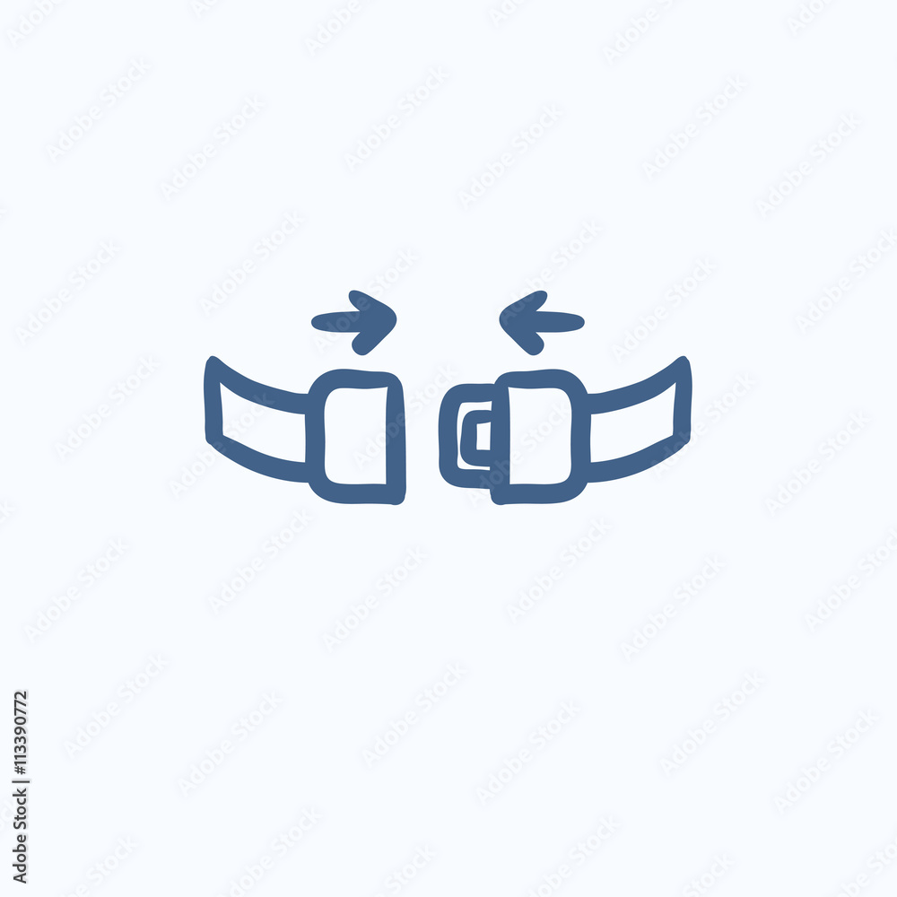 Seat belt sketch icon. Seat belt sketch icon.