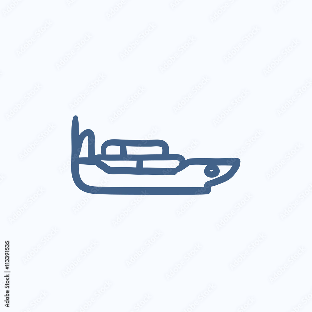 Cargo container ship sketch icon. Cargo container ship sketch icon.