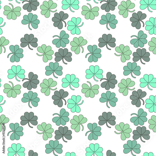 vector seamless background with shamrock