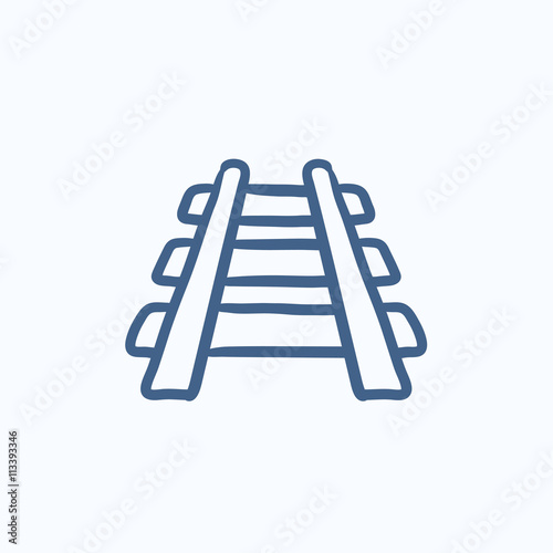 Railway track sketch icon.