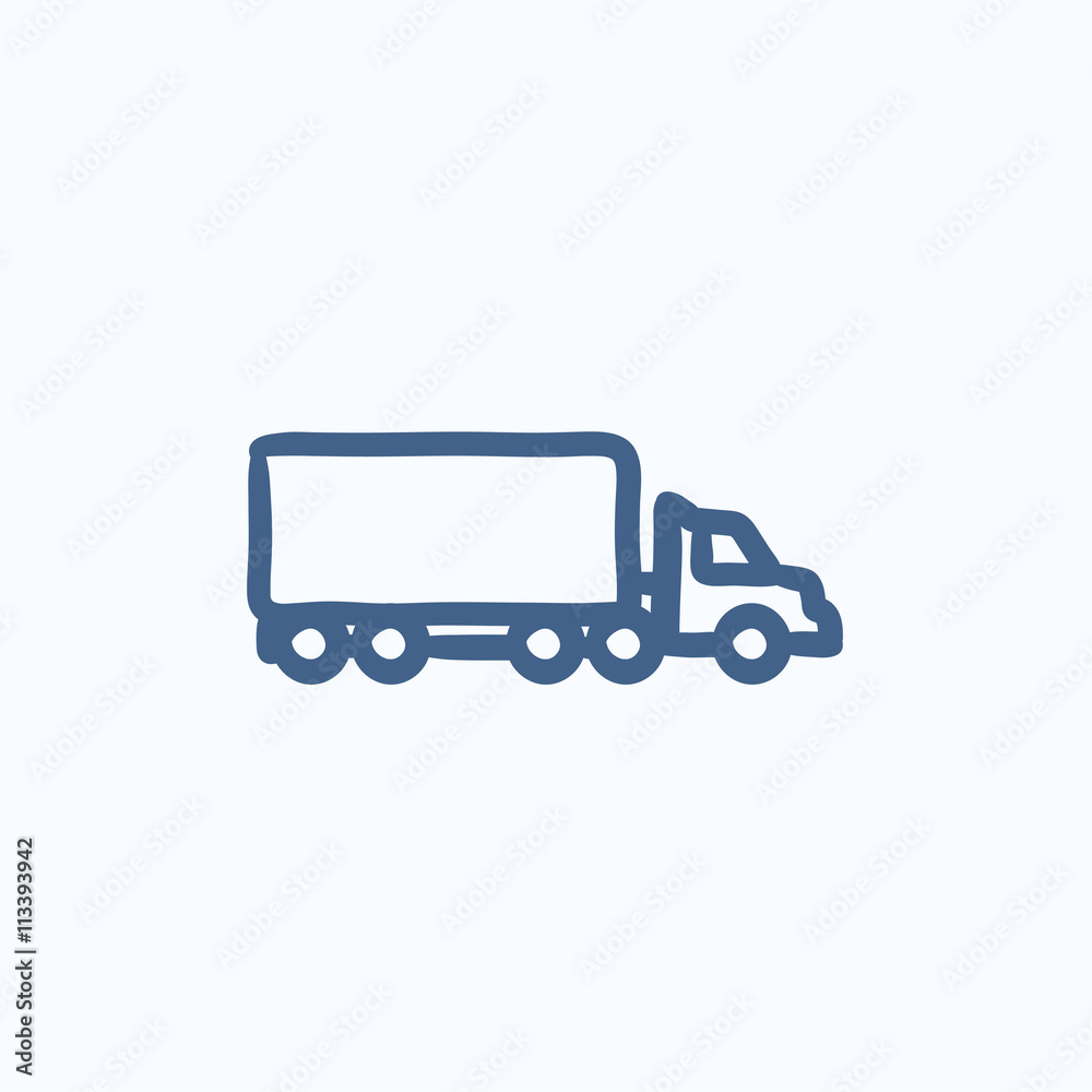 Delivery truck sketch icon. Delivery truck sketch icon.