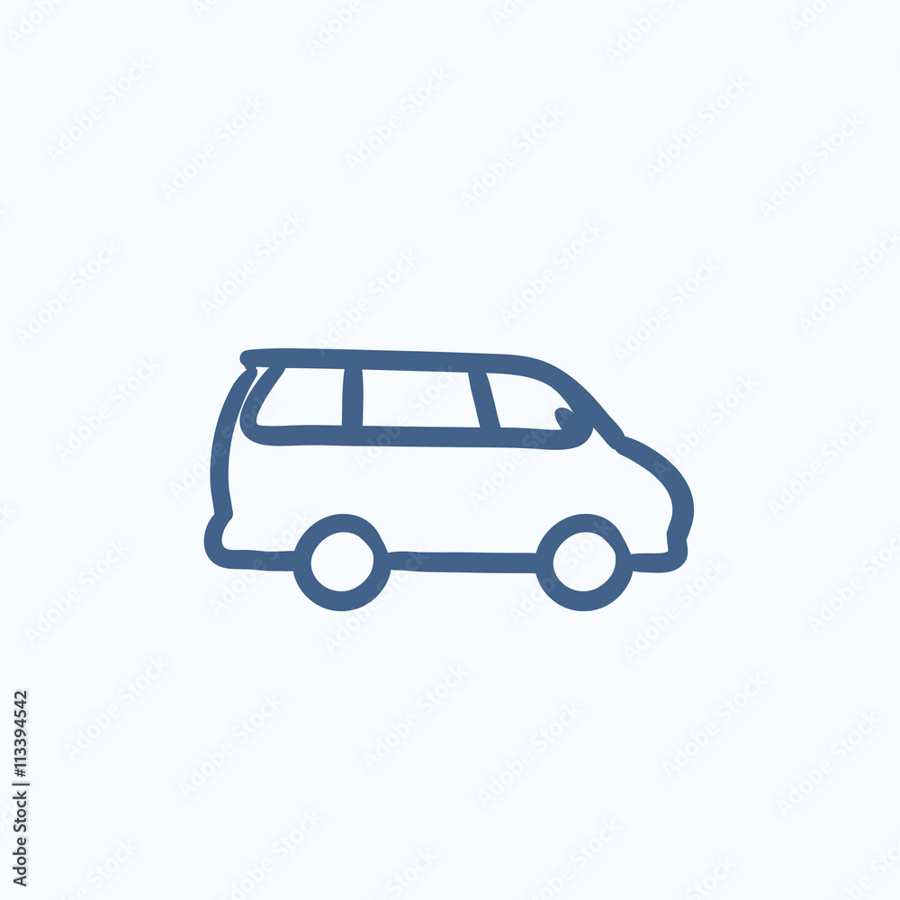 Minivan sketch icon.