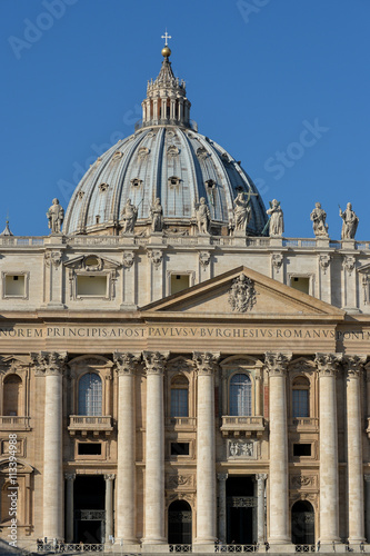 Facade of St. Peter's Basilica in the Vatican.