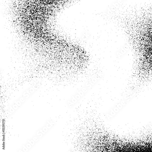 White abstract background with black film grain, noise, dotwork, halftone, grunge texture for design concepts, banners, posters, wallpapers, web, presentations and prints. Vector illustration.