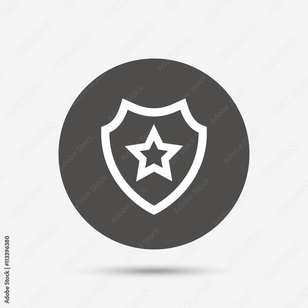 Shield with star icon. Favorite protection. Shield with star icon. Favorite protection.
