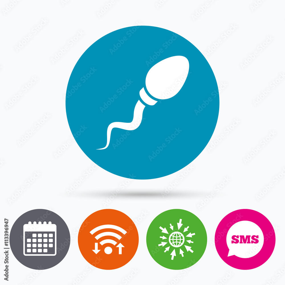 Fototapeta premium Sperm sign icon. Fertilization symbol.