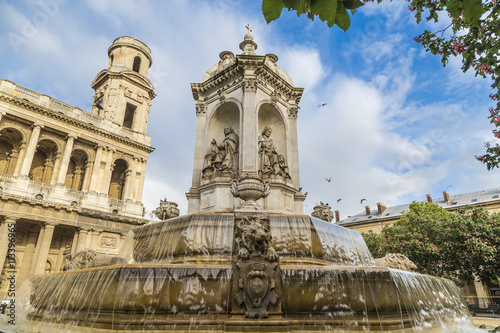 Fountain in front of the church of Saint-Sulpice