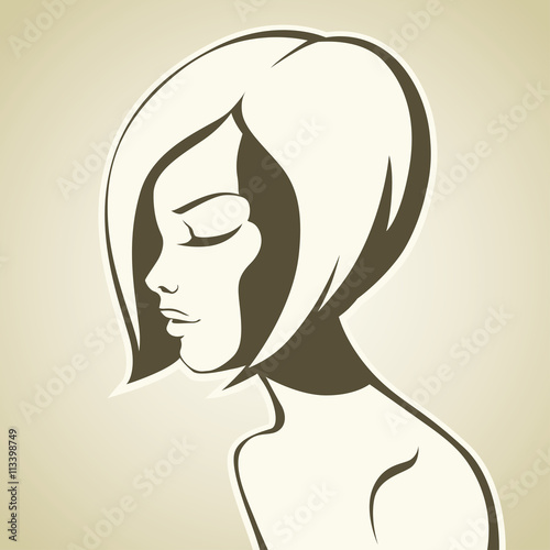 Graphic girl with bob haircut