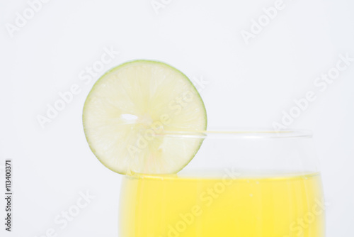 Lemonade  in a glass.Isolated on white. © boy5443