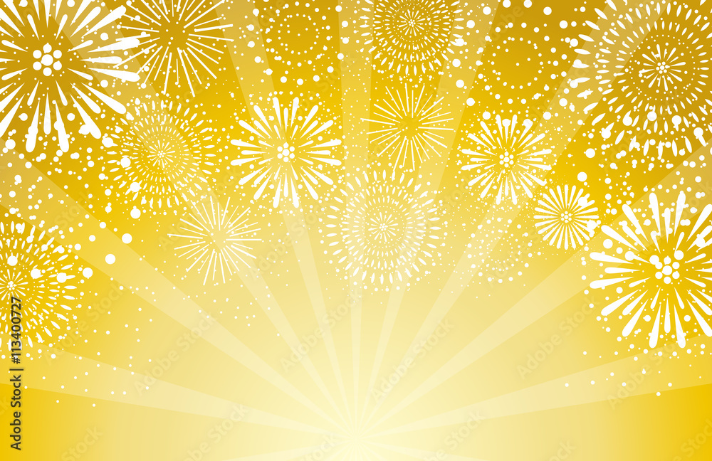 花火 ゴールド背景 Stock Vector Adobe Stock