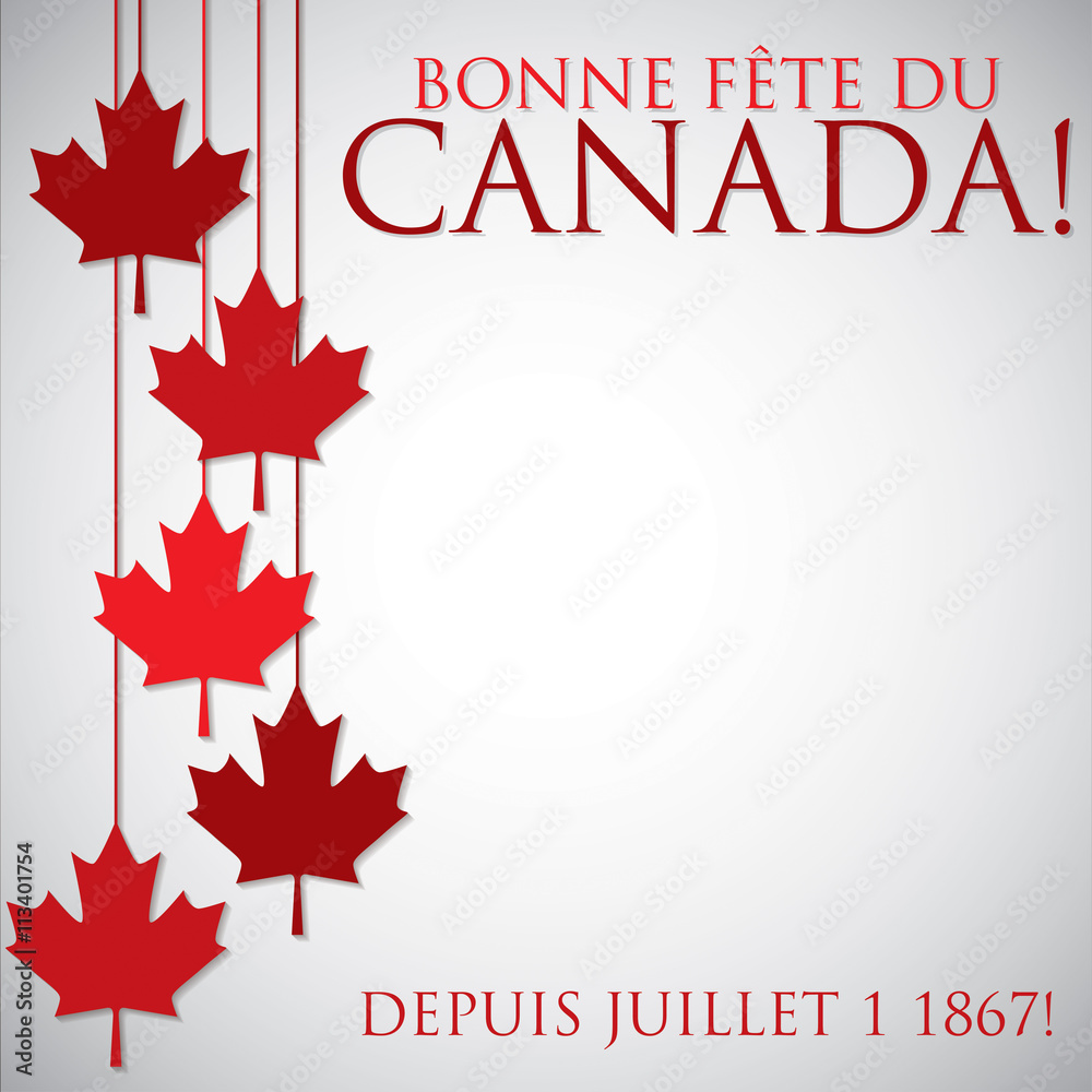 Hanging maple leaf Canada Day card in vector format. Hanging maple leaf Canada Day card in vector format.