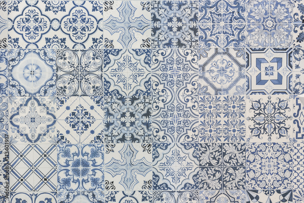 Pattern of vintage style wall tile texture