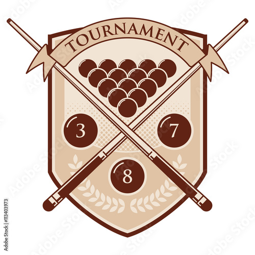 Billiards emblems labels and designed elements