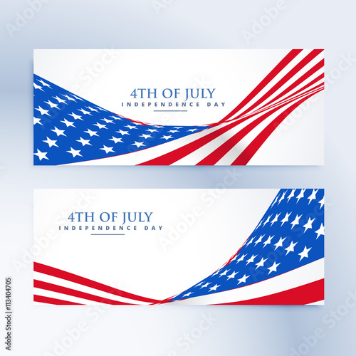 american independence day 4th of july banners