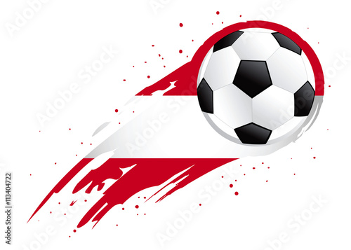 Soccer Ball With Abstract Austria Insignia Background