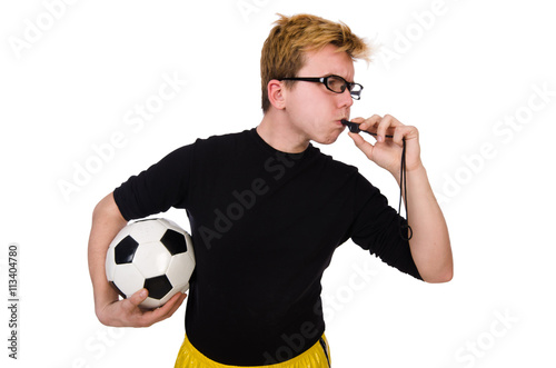 Funny man in sports concept