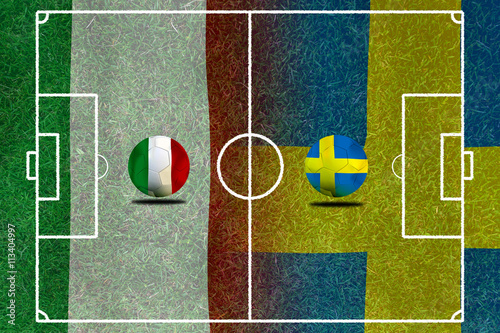 Soccer Euro 2016   Football   Italy  and Sweden.
