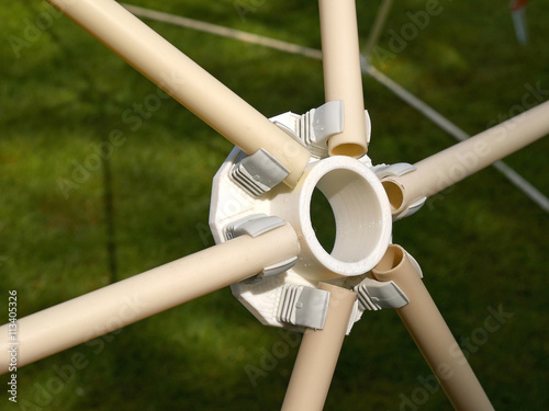 Details of geodesic dome roof structure photo