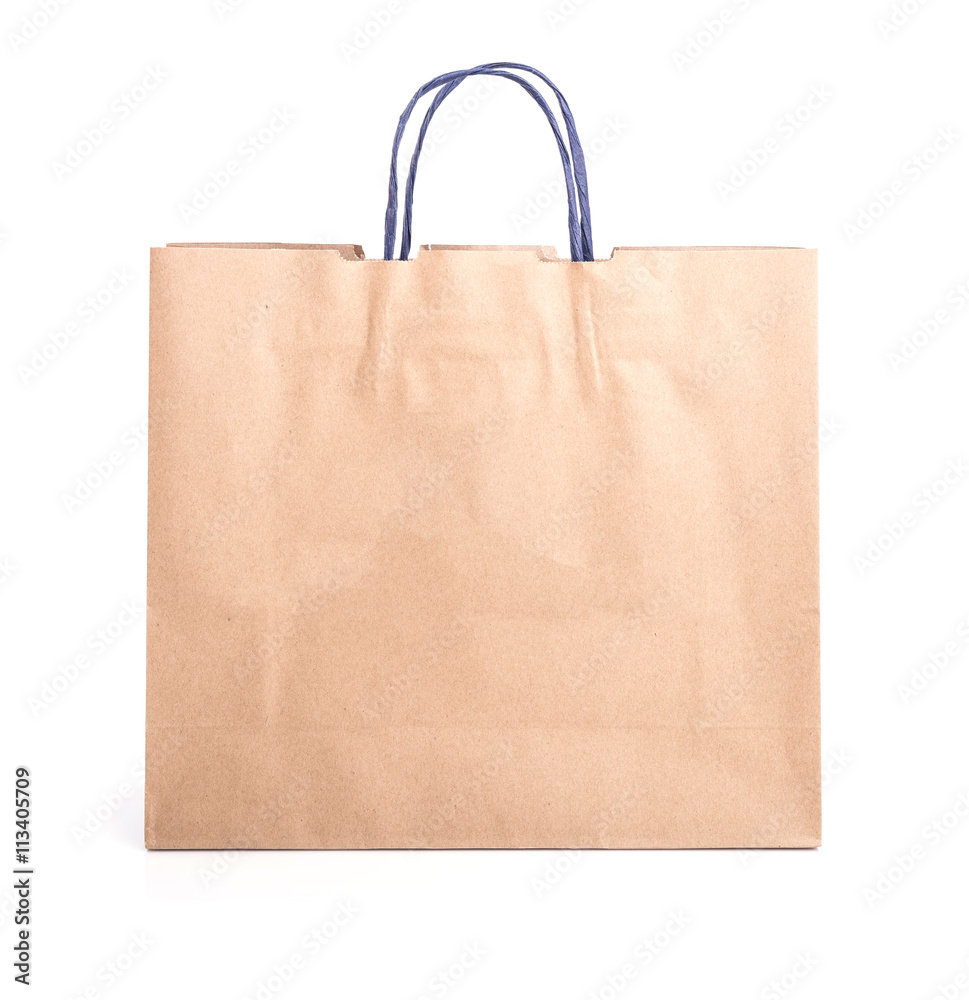 Close up brown paper bag isolated on white Close up brown paper bag isolated on white