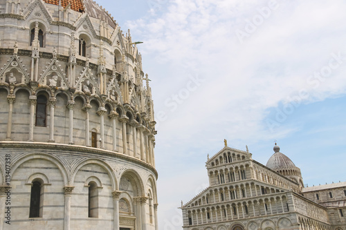 The Cathedral and the Baptisery of St. John in Pisa, Italy photo