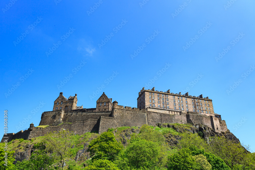 Edinburgh Castle on a beautiful clear sunny day