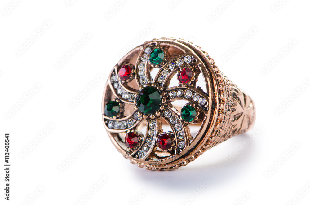 Jewellery ring isolated on the white Jewellery ring isolated on the white