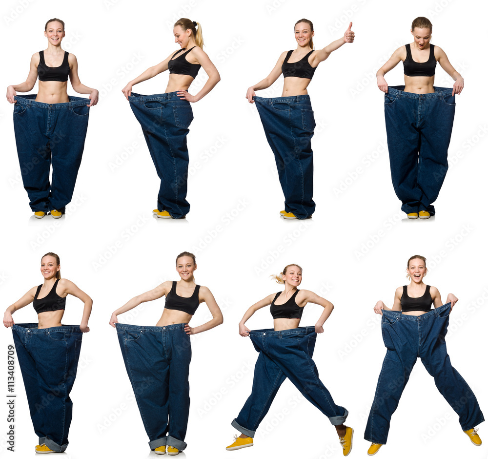 Obraz premium Composite photo of woman in dieting concept