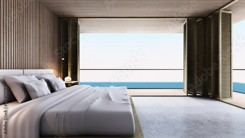 Bedroom take sea view - 3D render