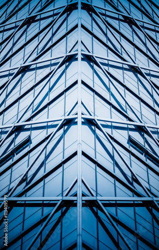 modern building exterior,blue toned image.