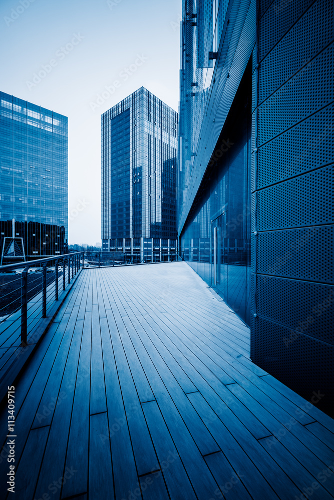 view shot of modern building,blue toned. view shot of modern building,blue toned.