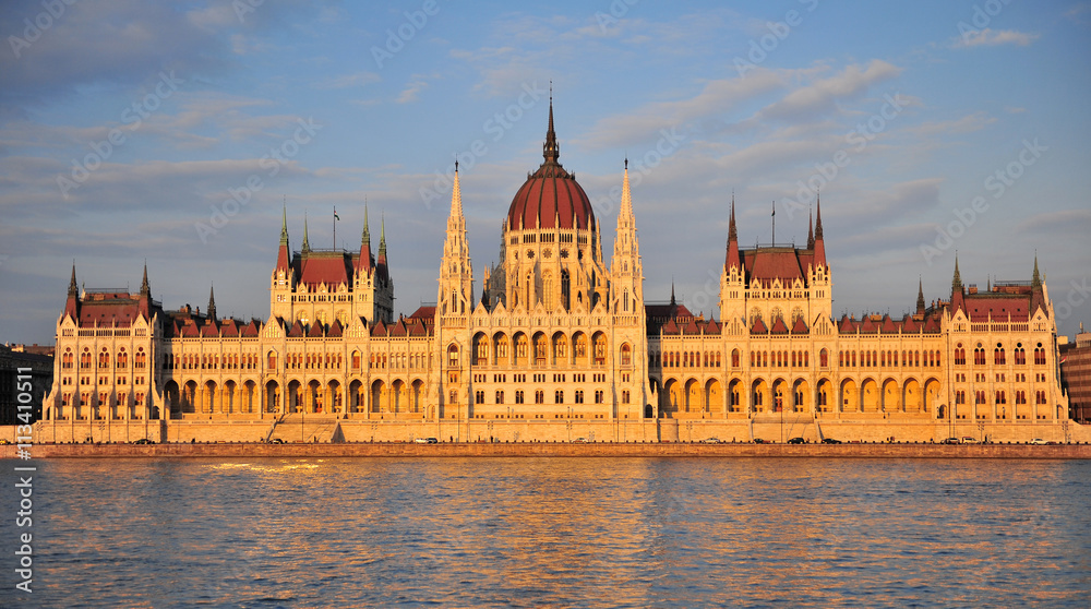 Panoramic view of Budapest Parliament