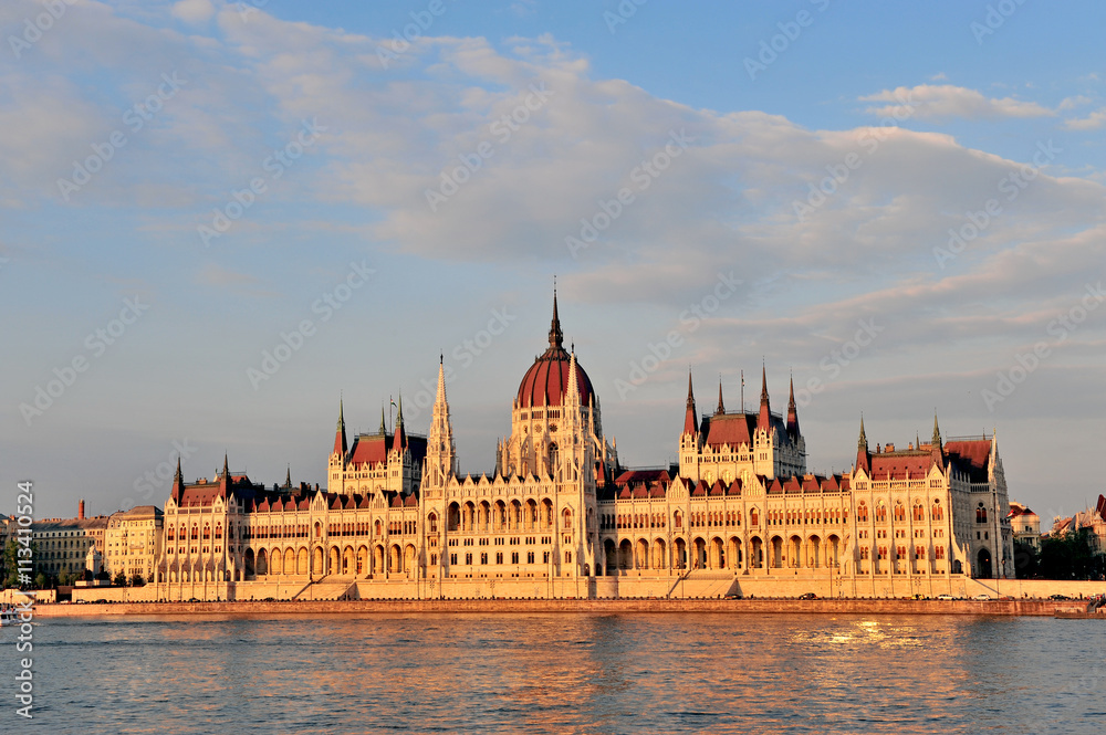 Budapest parliament on sunset