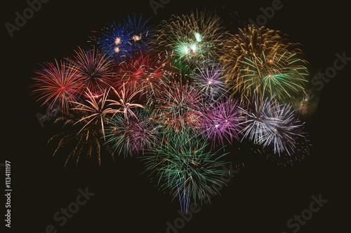 Beautiful celebration multicolored fireworks