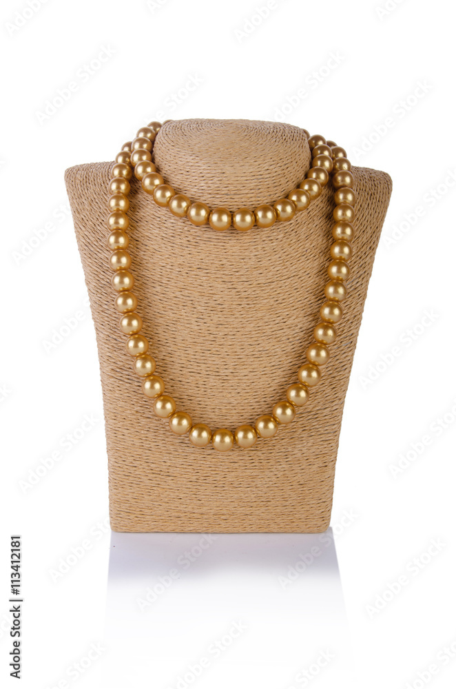 Pearl necklace isolated on the white background Pearl necklace isolated on the white background